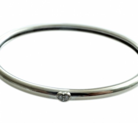 Bracelets | Tiffany 18K White Gold Bangle with Diamond Heart