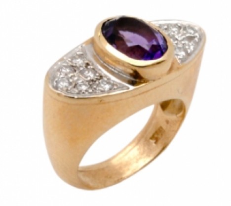 Rings | Amethyst and Diamond Cocktail Ring